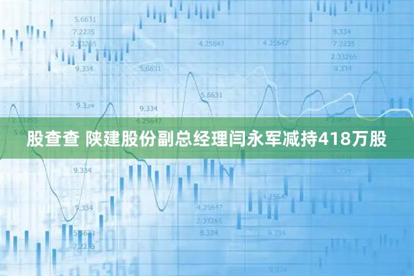 股查查 陕建股份副总经理闫永军减持418万股