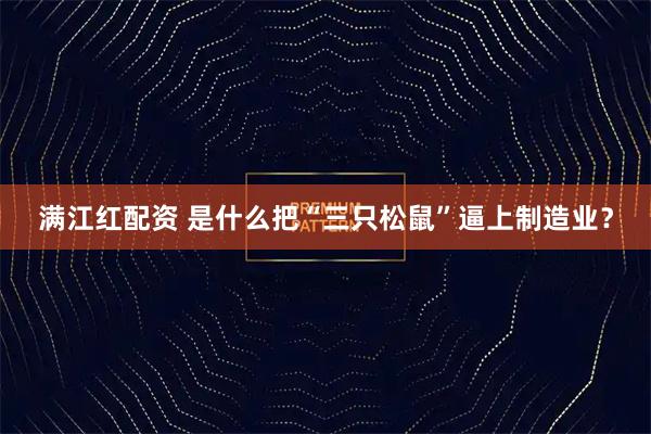 满江红配资 是什么把“三只松鼠”逼上制造业?